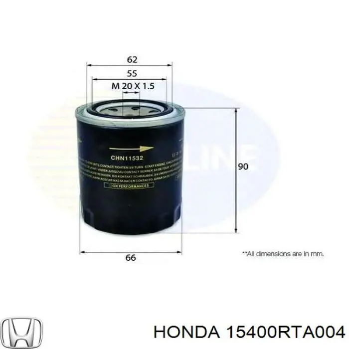Filtr oleju 15400RTA004 Honda