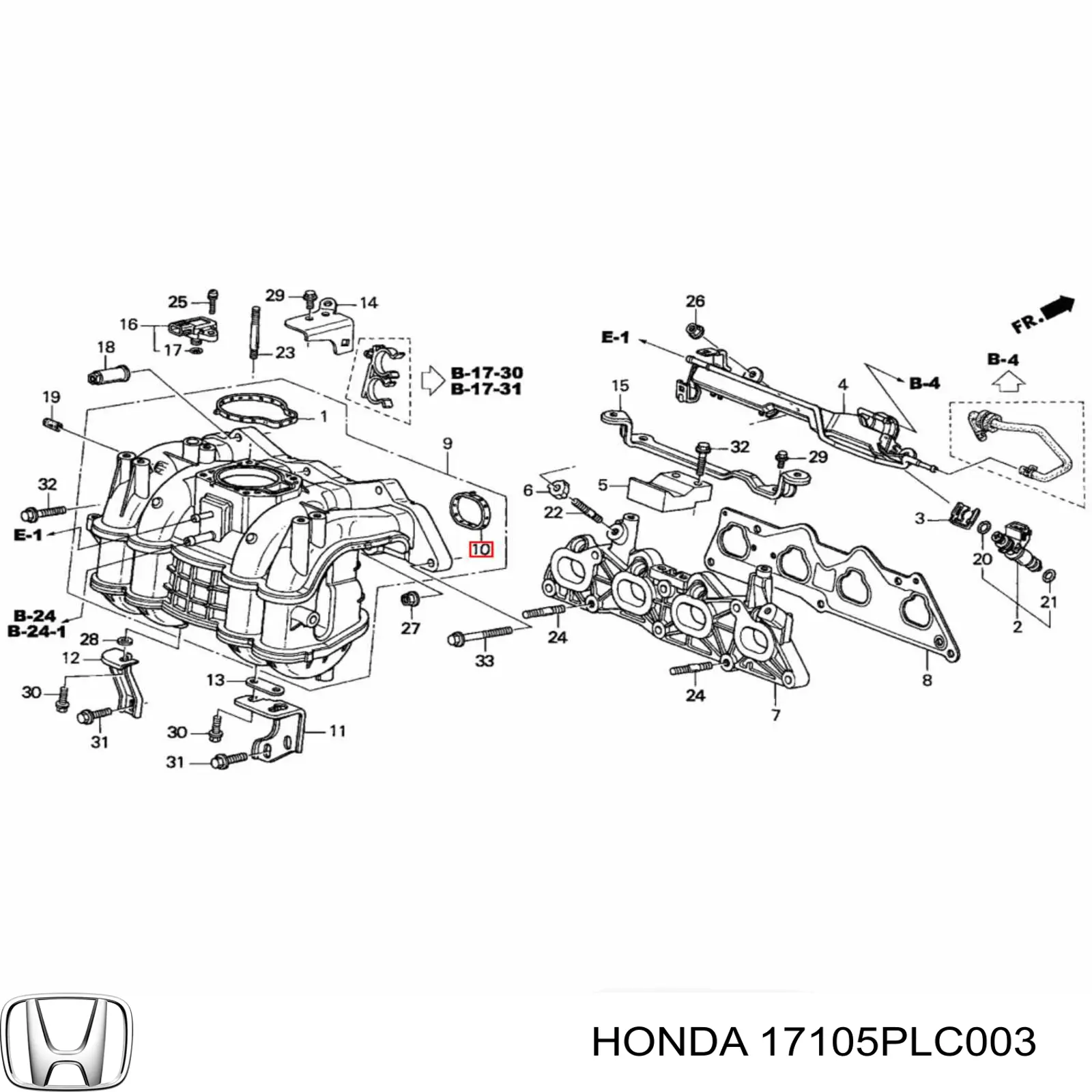 17105PLC003 Honda Uszczelka kolektora ssącego