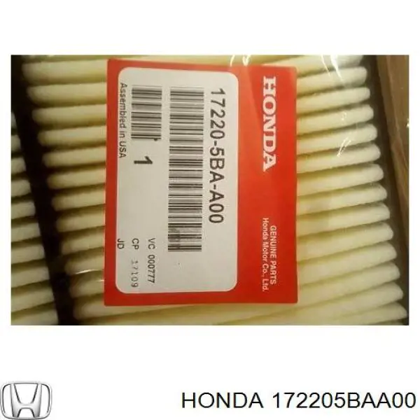 Do koszyka 172205BAA00 Honda Filtr powietrza