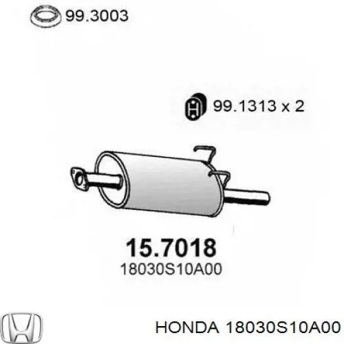Tłumik, tylna część Honda 18030S10A00 cena, od 84,30 USD