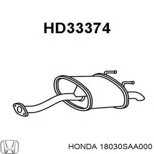 Do koszyka 18030SAA000 Honda Tłumik, tylna część