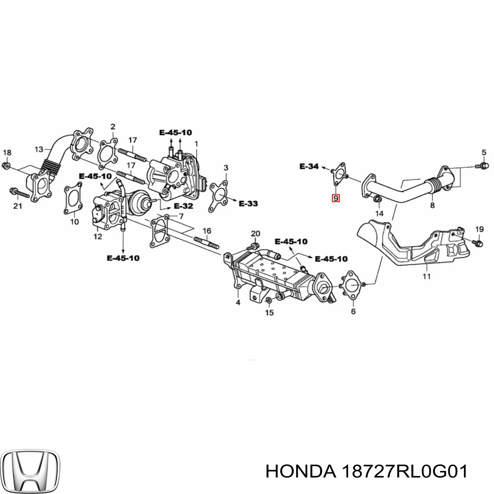 Uszczelka zaworu recyrkulacji EGR Honda 18727RL0G01 cena, od 16,16 USD