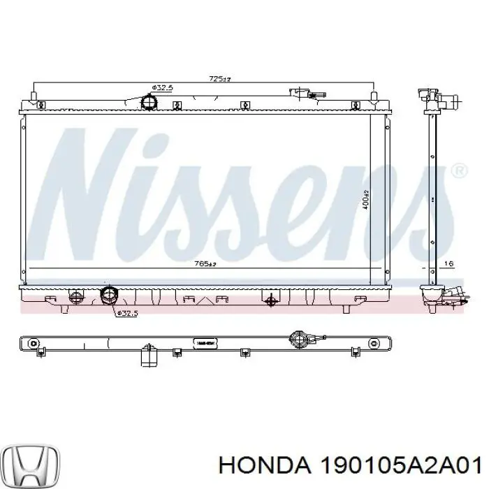 Chłodnica silnika Honda 190105A2A01 cena, od 88,93 USD