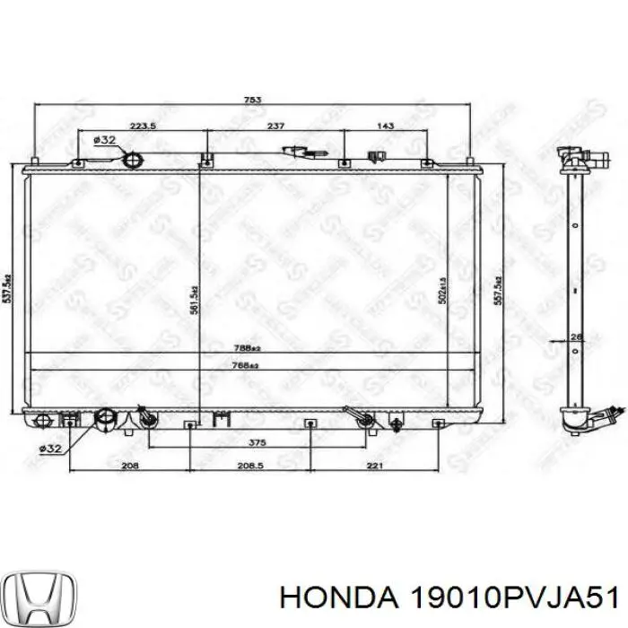 Do koszyka 19010PVJA51 Honda Chłodnica silnika