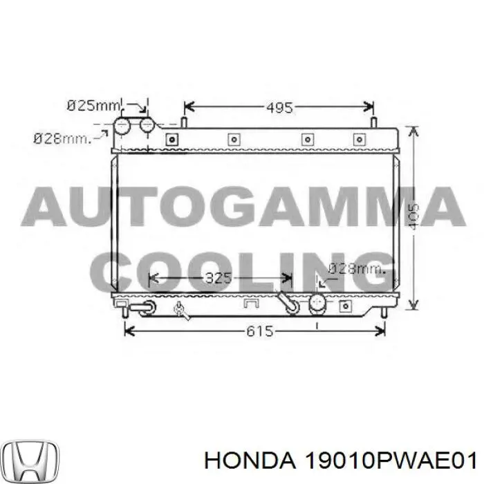 Chłodnica silnika 19010PWAE01 Honda