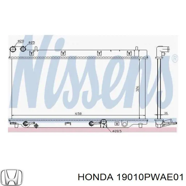 19010PWAE01 Honda Chłodnica silnika