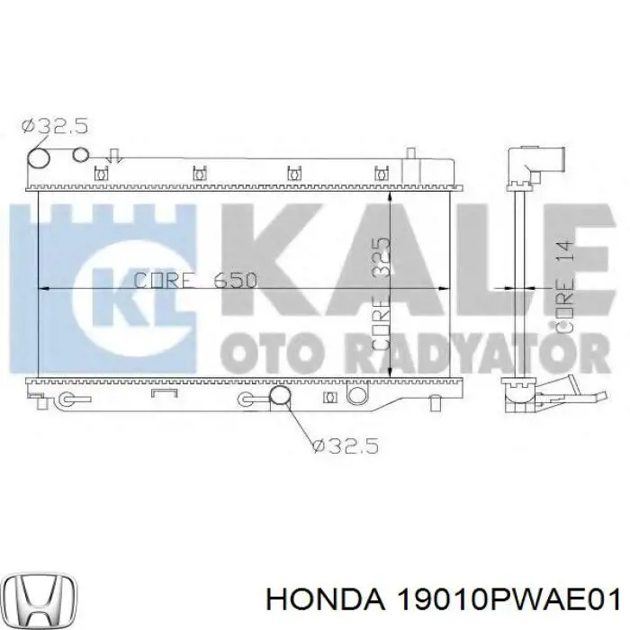 Do koszyka 19010PWAE01 Honda Chłodnica silnika