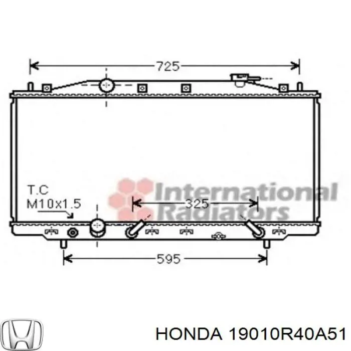 Chłodnica silnika Honda 19010R40A51 cena, od 156,50 USD