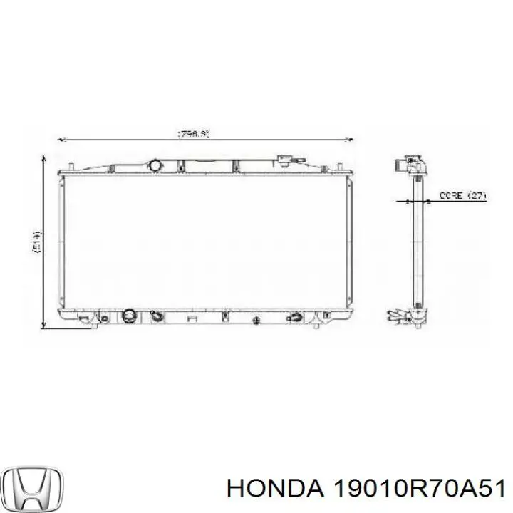 Chłodnica silnika Honda 19010R70A51 cena, od 129,60 USD