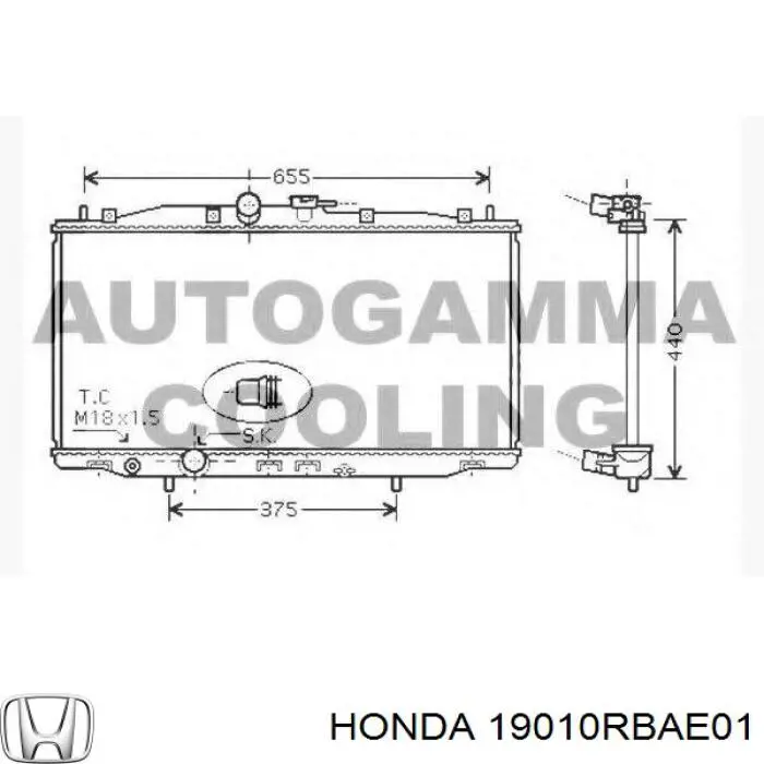 Do koszyka 19010RBAE01 Honda Chłodnica silnika