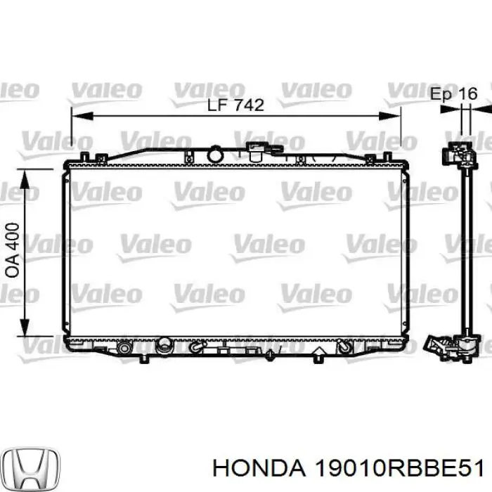 Do koszyka 19010RBBE51 Honda Chłodnica silnika