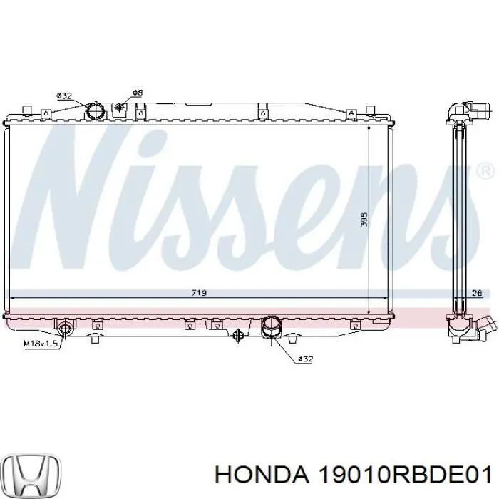 Chłodnica silnika Honda 19010RBDE01 cena, od 222,66 USD