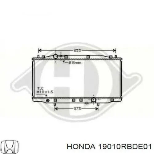 19010RBDE01 Honda Chłodnica silnika