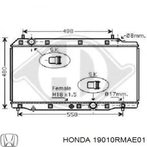 Chłodnica silnika Honda 19010RMAE01 cena, od 188,09 USD
