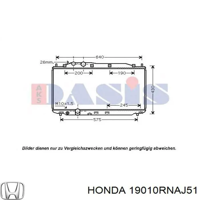 Do koszyka 19010RNAJ51 Honda Chłodnica silnika