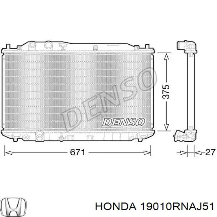 Chłodnica silnika Honda 19010RNAJ51
