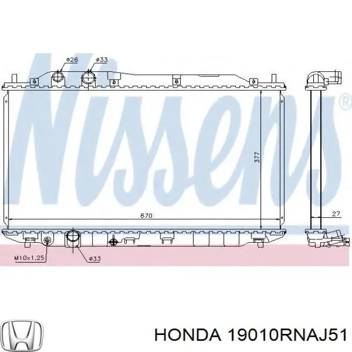 19010RNAJ51 Honda Chłodnica silnika
