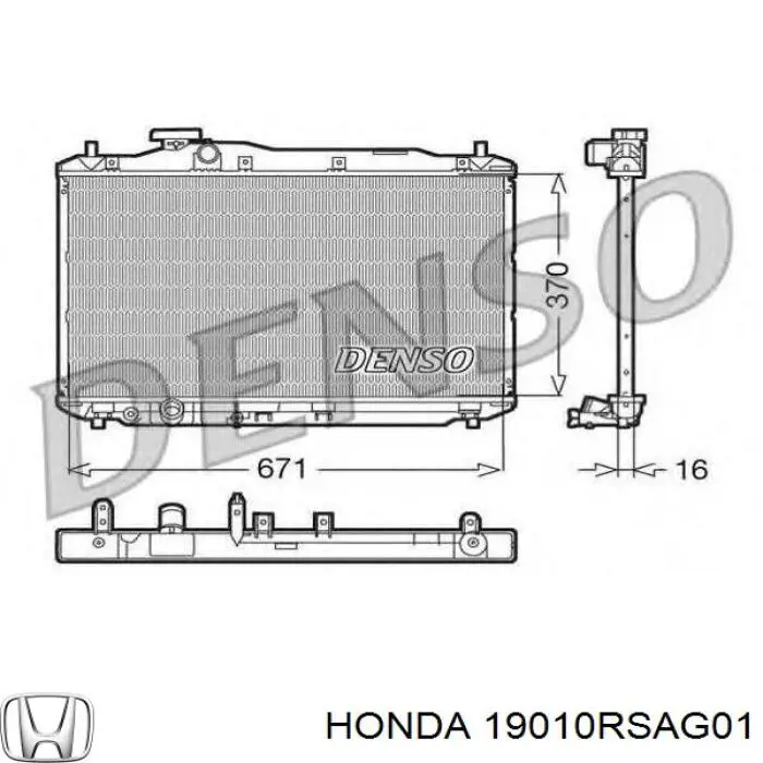 19010RSAG01 Honda Chłodnica silnika