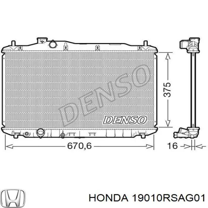 Chłodnica silnika Honda 19010RSAG01 cena, od 120,88 USD