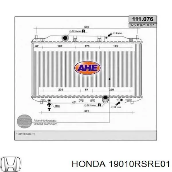 Chłodnica silnika Honda 19010RSRE01 cena, od 240,49 USD