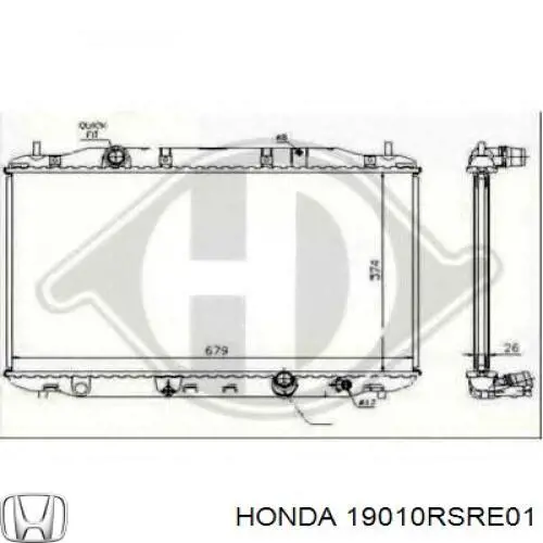 Do koszyka 19010RSRE01 Honda Chłodnica silnika