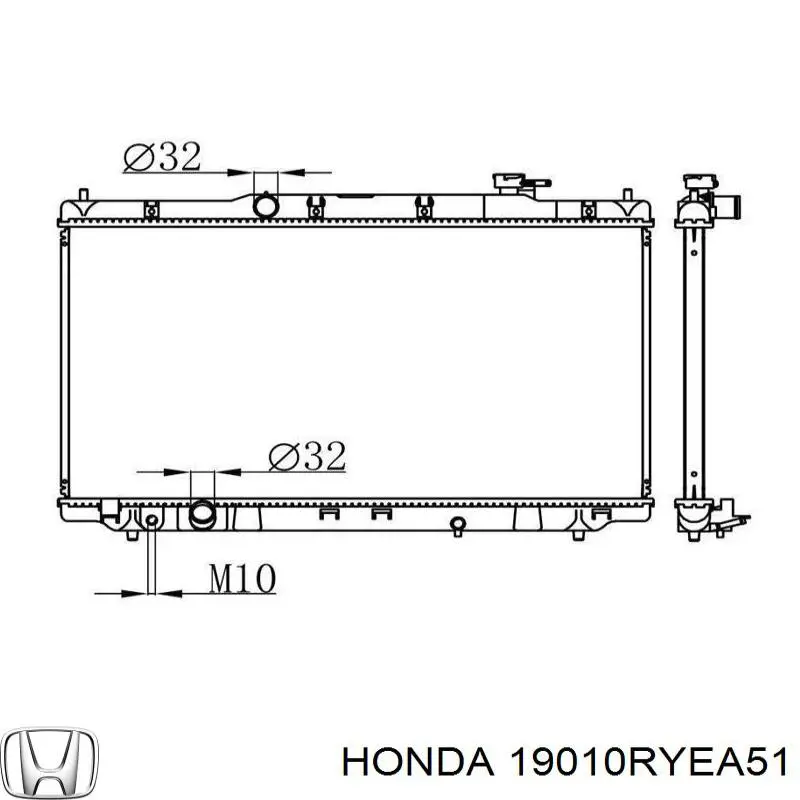 Chłodnica silnika Honda 19010RYEA51 cena, od 167,71 USD