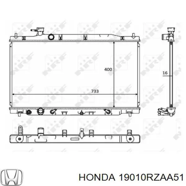 19010RZAA51 Honda Chłodnica silnika