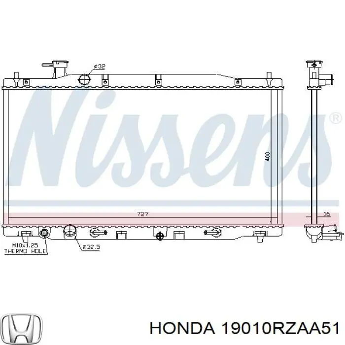 Chłodnica silnika Honda 19010RZAA51 cena, od 197,89 USD