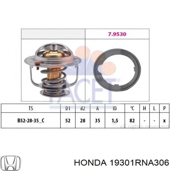 19301RNA306 Honda termostat