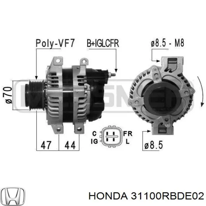 Alternator 31100RBDE02 Honda