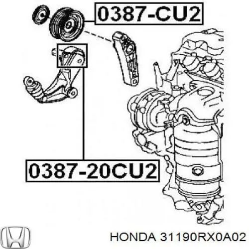 31190RX0A02 Honda Rolka prowadząca, kierunkowa paska napędowego