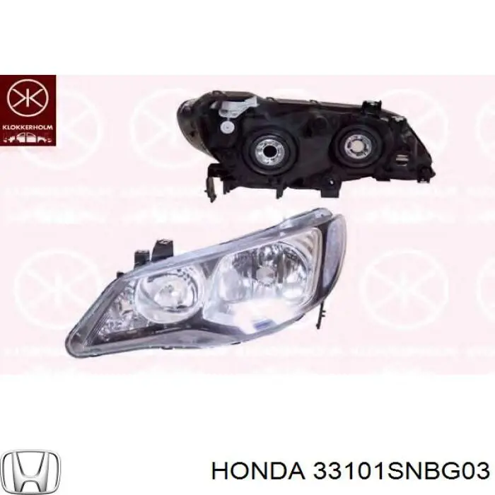 Do koszyka 33101SNBG03 Honda Reflektor prawy