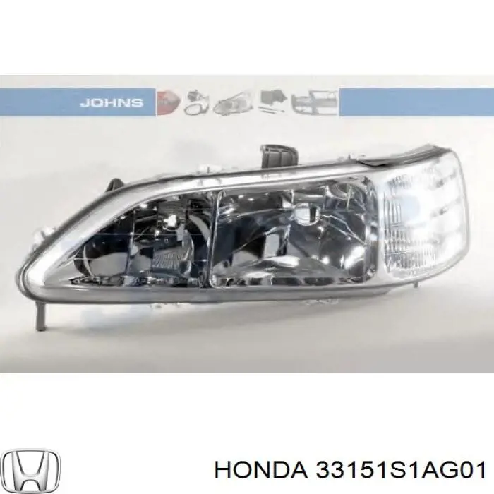 Do koszyka 33151S1AG01 Honda Reflektor lewy