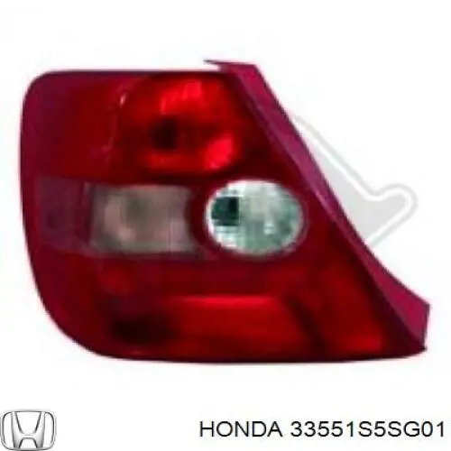Do koszyka 33551S5SG01 Honda Lampa zespolona tylna lewa