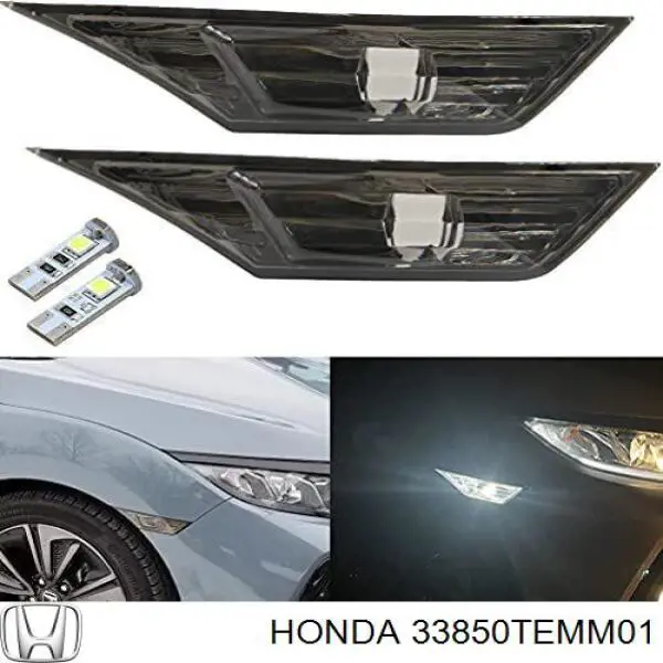 Do koszyka 33850TEMM01 Honda Powtarzacz kierunkowskazu na błotniku lewy