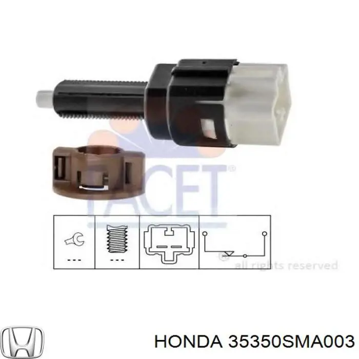 Czujnik włącznika świała stop Honda 35350SMA003 cena, od 11,35 USD