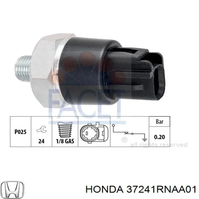 Czujnik ciśnienia oleju Honda 37241RNAA01