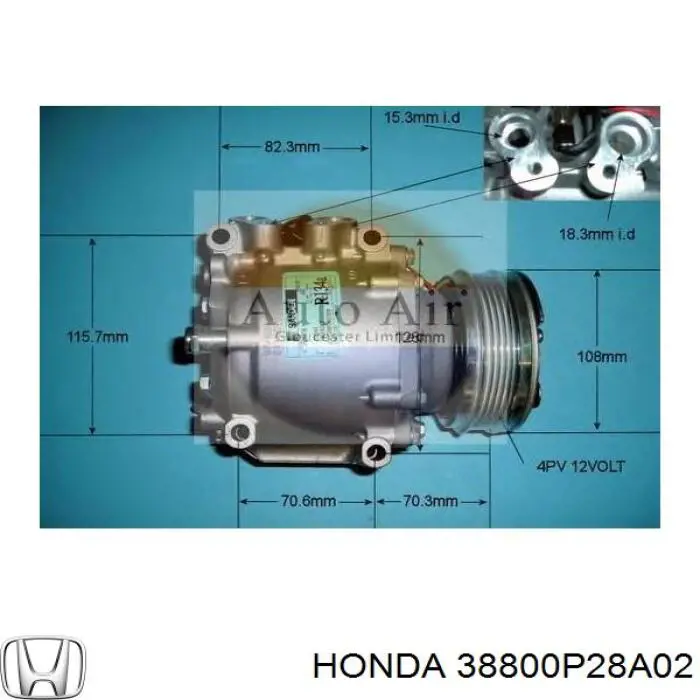 Koło pasowe sprężarki klimatyzacji Honda 38800P28A02 cena, od 98,75 USD