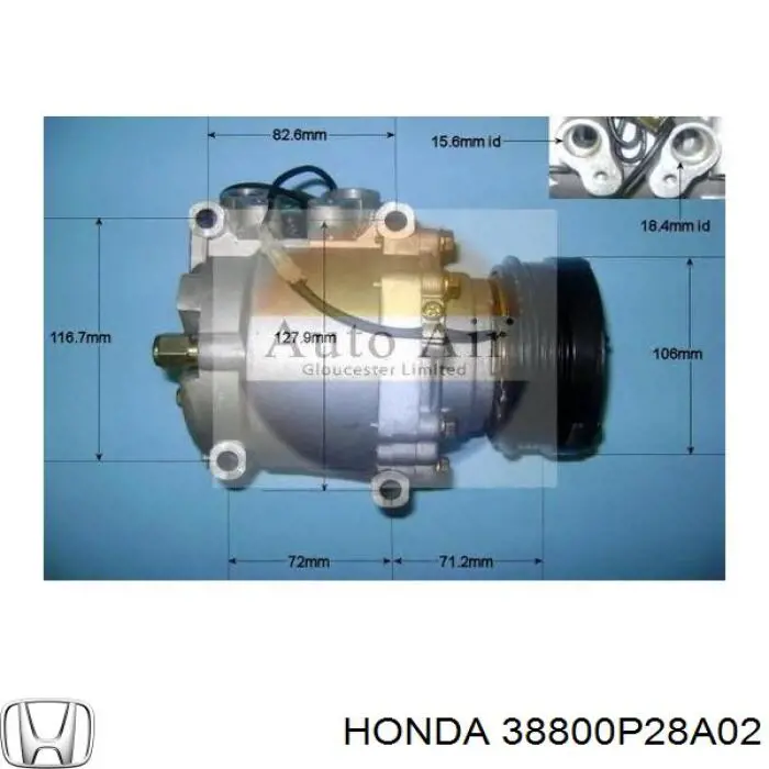 Koło pasowe sprężarki klimatyzacji Honda 38800P28A02 cena, od 96,01 USD