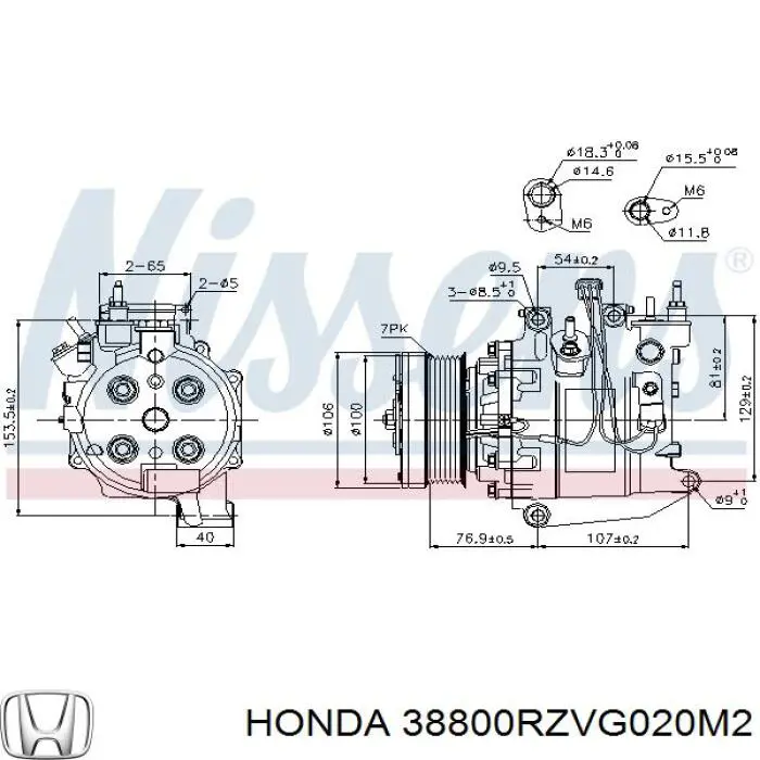Sprężarka klimatyzacji Honda 38800RZVG020M2 cena, od 325,90 USD