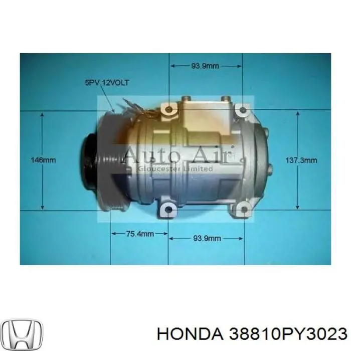 Do koszyka 38810PY3023 Honda Sprężarka klimatyzacji
