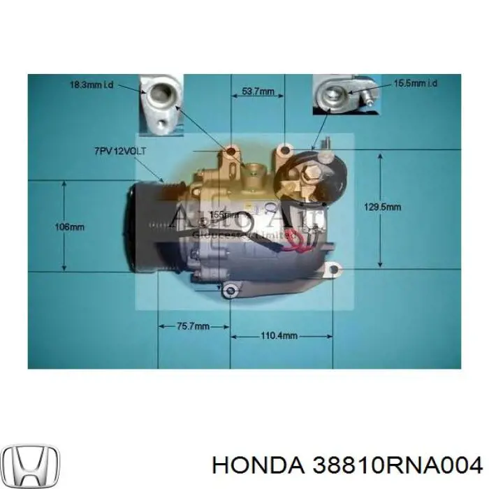 Sprężarka klimatyzacji Honda 38810RNA004 cena, od 199,91 USD