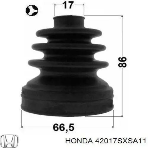 Do koszyka 42017SXSA11 Honda Osłona przegubu homokinetycznego półosi przedniej wewnętrzna
