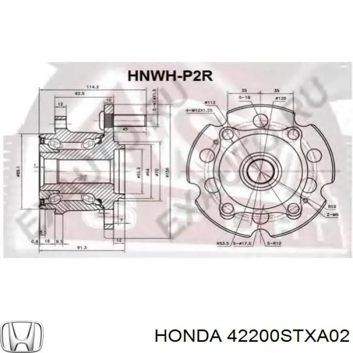 Do koszyka 42200STXA02 Honda Piasta tylna