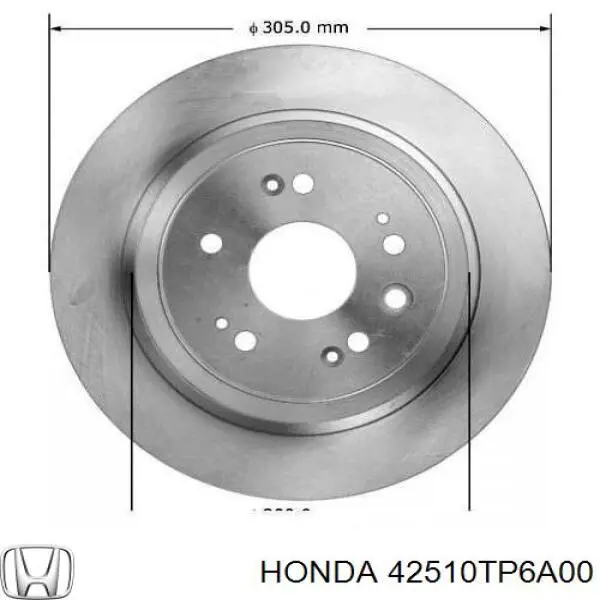 Do koszyka 42510TP6A00 Honda Tarcza hamulcowa tylna