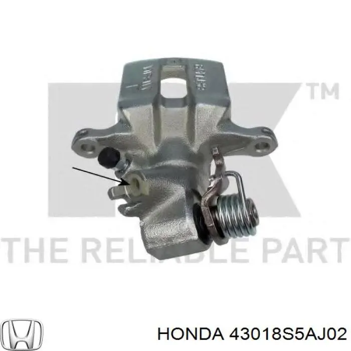 Do koszyka 43018S5AJ02 Honda Zacisk hamulcowy tylny prawy
