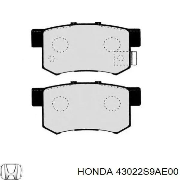 Do koszyka 43022S9AE00 Honda Okładziny (klocki) do hamulców tarczowych tylne