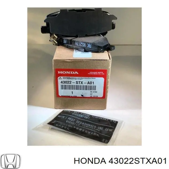 Okładziny (klocki) do hamulców tarczowych tylne Honda 43022STXA01 cena, od 24,42 USD