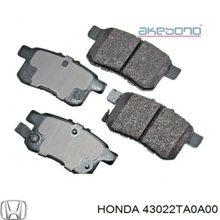 Okładziny (klocki) do hamulców tarczowych tylne Honda 43022TA0A00 cena, od 14,75 USD