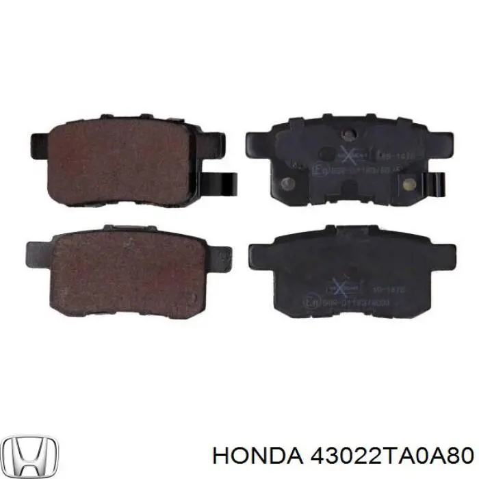 Do koszyka 43022TA0A80 Honda Okładziny (klocki) do hamulców tarczowych tylne